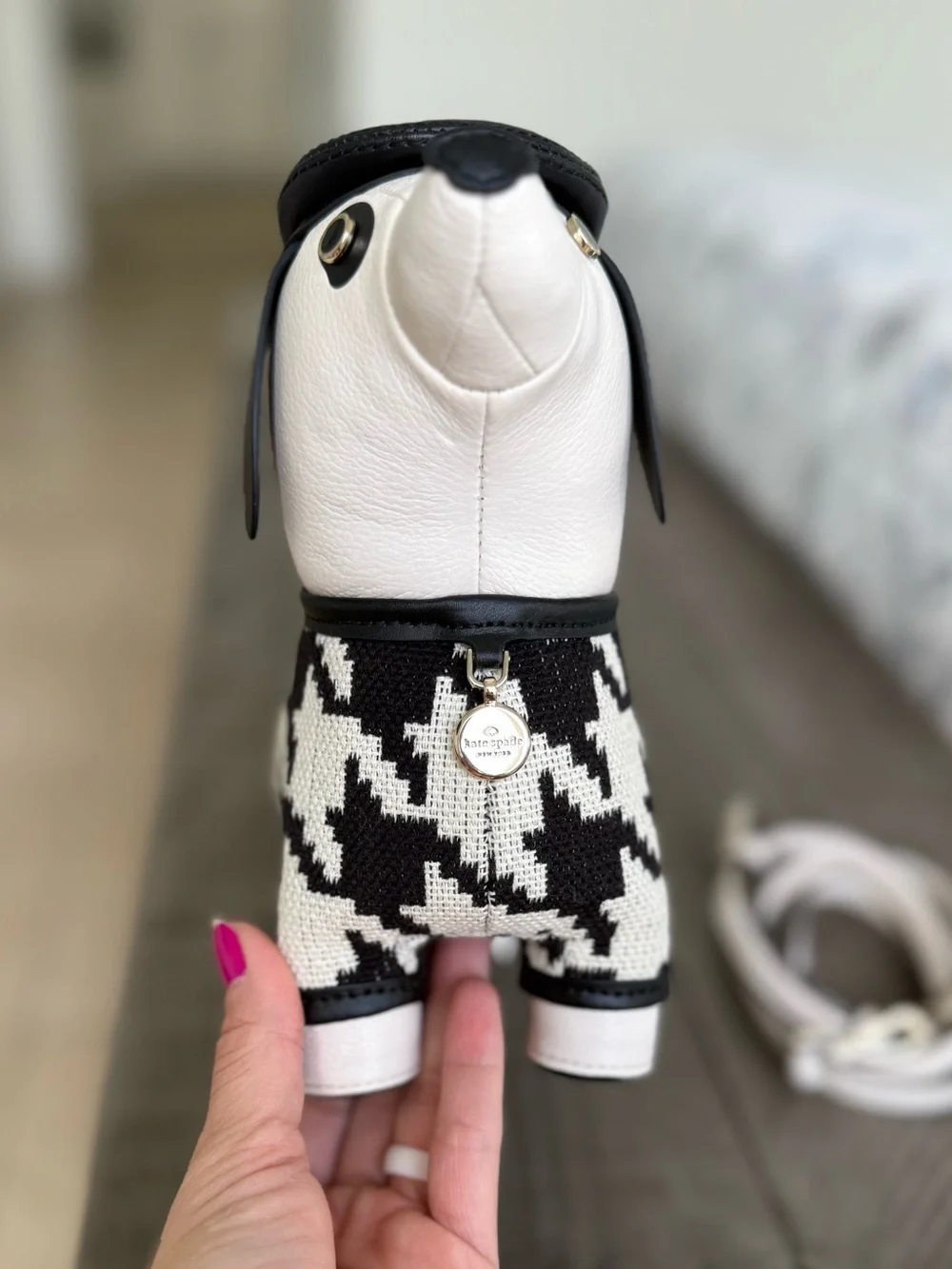 Rare Kate Spade Claude Houndstooth Dachshund Crossbody bag
